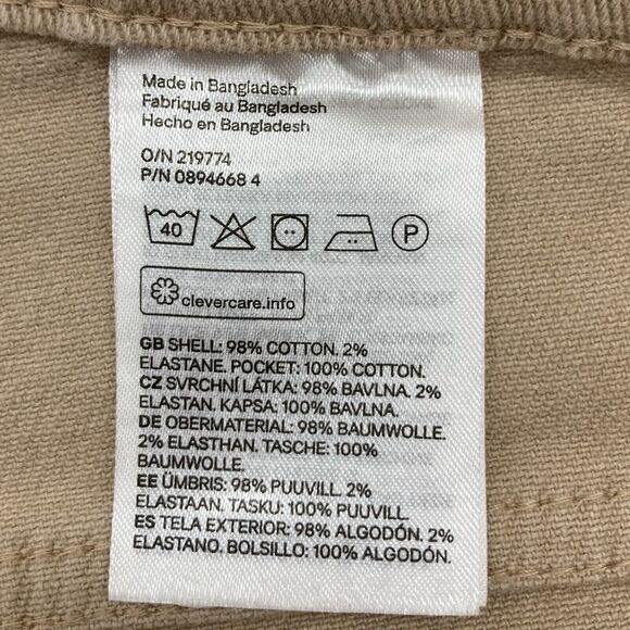 H&M Divided Womens Size 2 Denim Pants High Rise 5 Pocket Design Button Zip Beige - Picture 12 of 12